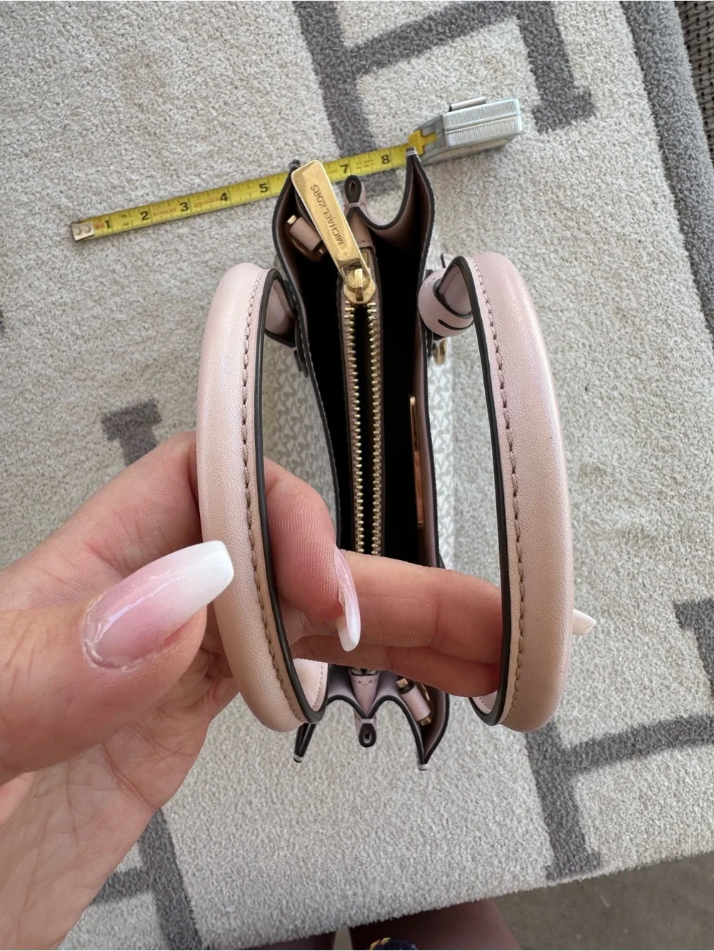 Michael Kors Pink Trim Signature Logo Satchel